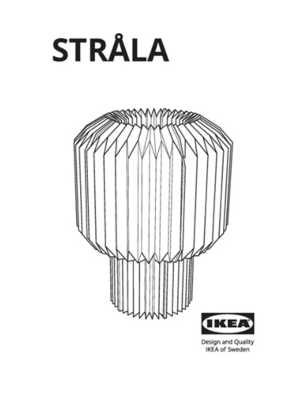 IKEA STRÅLA LED Pleated Table Lamp, White with Red, 606.109.89